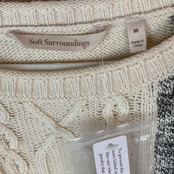 NWOT Women’s Soft Surroundings Cable Knit Sweater Size Medium - Picture 2 of 8